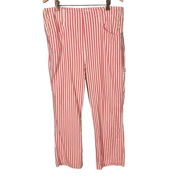 MOTHER (34) The Seafarer Hover Striped Ankle Pants Candy Striper Carpenter - Picture 9 of 11